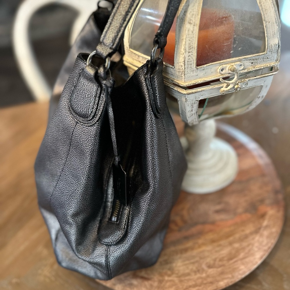 Coach Edie 31 metallic gunmetal Leather Tote Bag - Picture 8 of 15